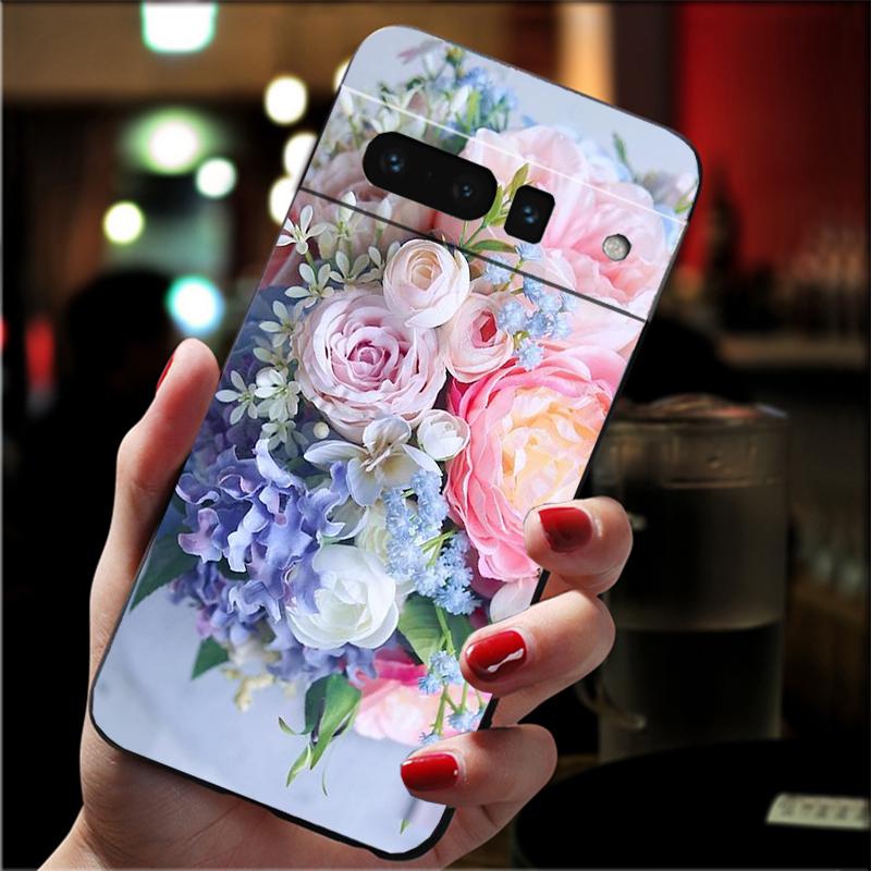 Phone Case For Google Pixel 10 9 Pro XL 9A 8 7 6 Pro Pixel 8A 7A 6A Pixel 8 7 6 5 Peony Flower