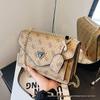 Trendy 2025 Retro potisk řetízkový crossbody kabelka pro ženy