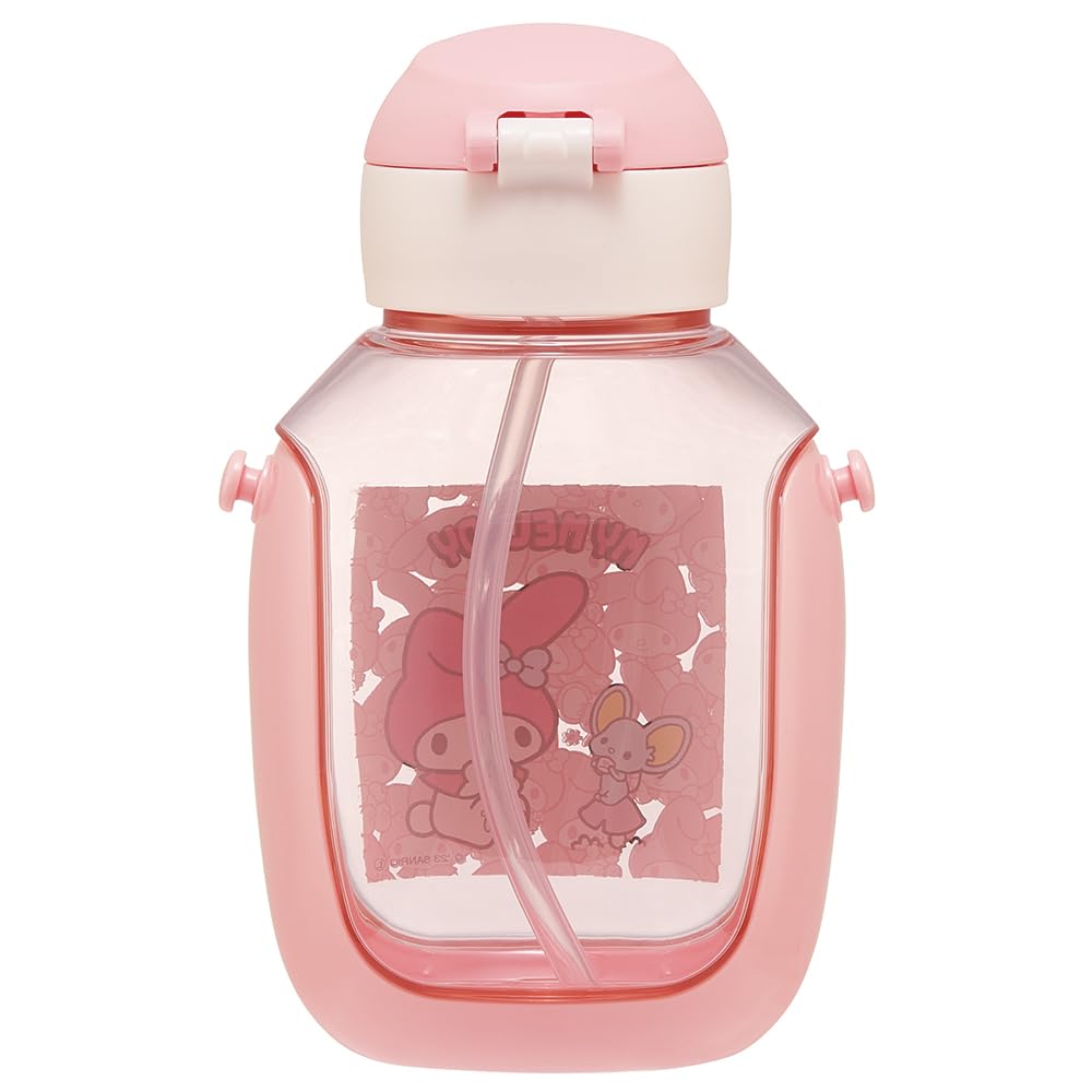 Skater Wasserflasche mit Strohhalm 530ml Strohhalm-Wasserflasche One Push My Melody Ushiro Shiro Sanrio Kinder PDSH6DX-A