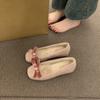 Inner height increase pink woolen single shoes female winter new Korean version ballet fairy wind fluffy shoes thick-soled velvet cotton shoes