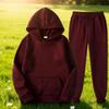 Dvoudílná souprava Ležérní Fleecová tepláková souprava Ženy Zimní Dámské Soupravy Oversized Mikina s kapucí s dlouhým rukávem Sportovní kalhoty Dámská souprava