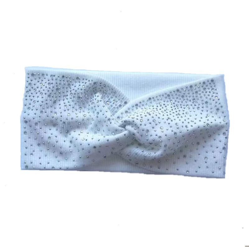 Fix Rhinestone Hair Bands Cotton Yoga Headbands Front Cross Headwrap Women Headbands Headpiece Headwrap Turban Headwear