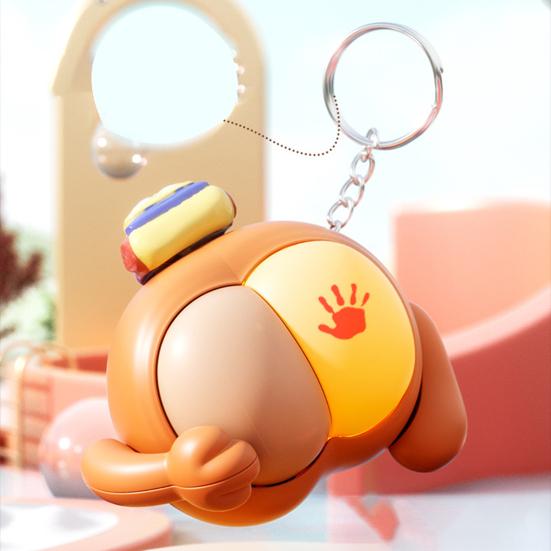 Mini Butt Keychain with Fart Sound Effect LED Light Anxiety Stress Relief Lighted Butt Key Ring Backpack Handbag Hanging Decoration