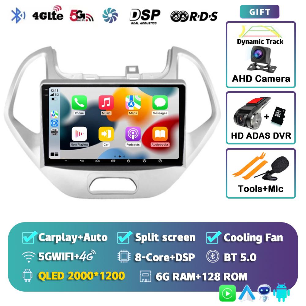Android 14 Carplay Auto Car Radio For Ford FIGO KA 2015-2020 Multimedia Video Player Navigation GPS DSP Audio No 2din DVD Stereo