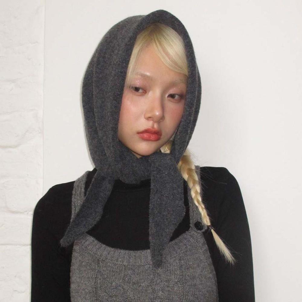 Thick Warm Triangle Scarf Soft Texture Mini Shawl Wrap Knit Hair Band Knit Headscarf Urban Women