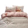 A-Grade Cartoon Cotton Bedding Set for Students - 4-Piece Single Dorm Set with Bed Sheet and Duvet Cover