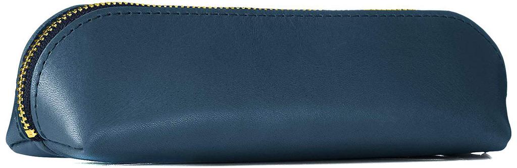 Tochigi Leather Pencil Large Korean Made in Genuine Made in Navy_1 Case, Slim, Capacity, Style, Cute, Stylish, Japan, Leather, Triangular, Men's,