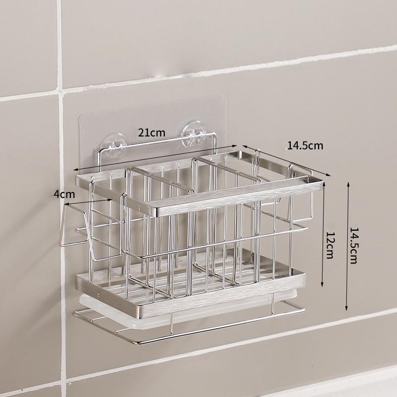 Sink Organizer Kitchen Organizer, Washing Utensil Holder, Sponge Holder, 304 Stainless Steel, Dishcloth Holder, Wall-mounted