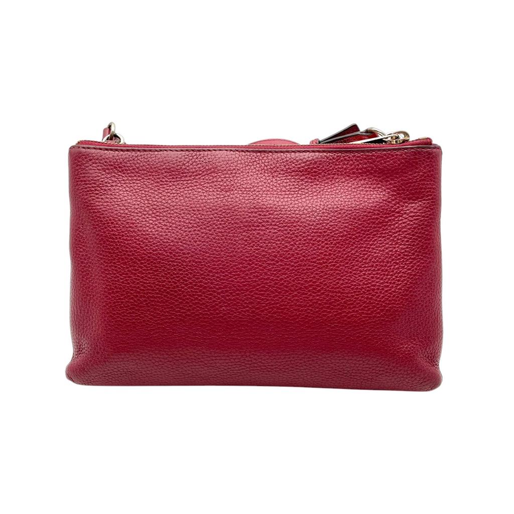 Used Michael Kors Cross body bag Trisha Trisha Medium Triple Compartment CrossbodyShoulder Bag Bordeaux/gold leather Women