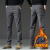 2024 Autumn/Winter Men'S Plush/Regular Dark Gray Casual Pants Slim Fit Straight Tube High-End Light Luxury Business Warm Long Pants