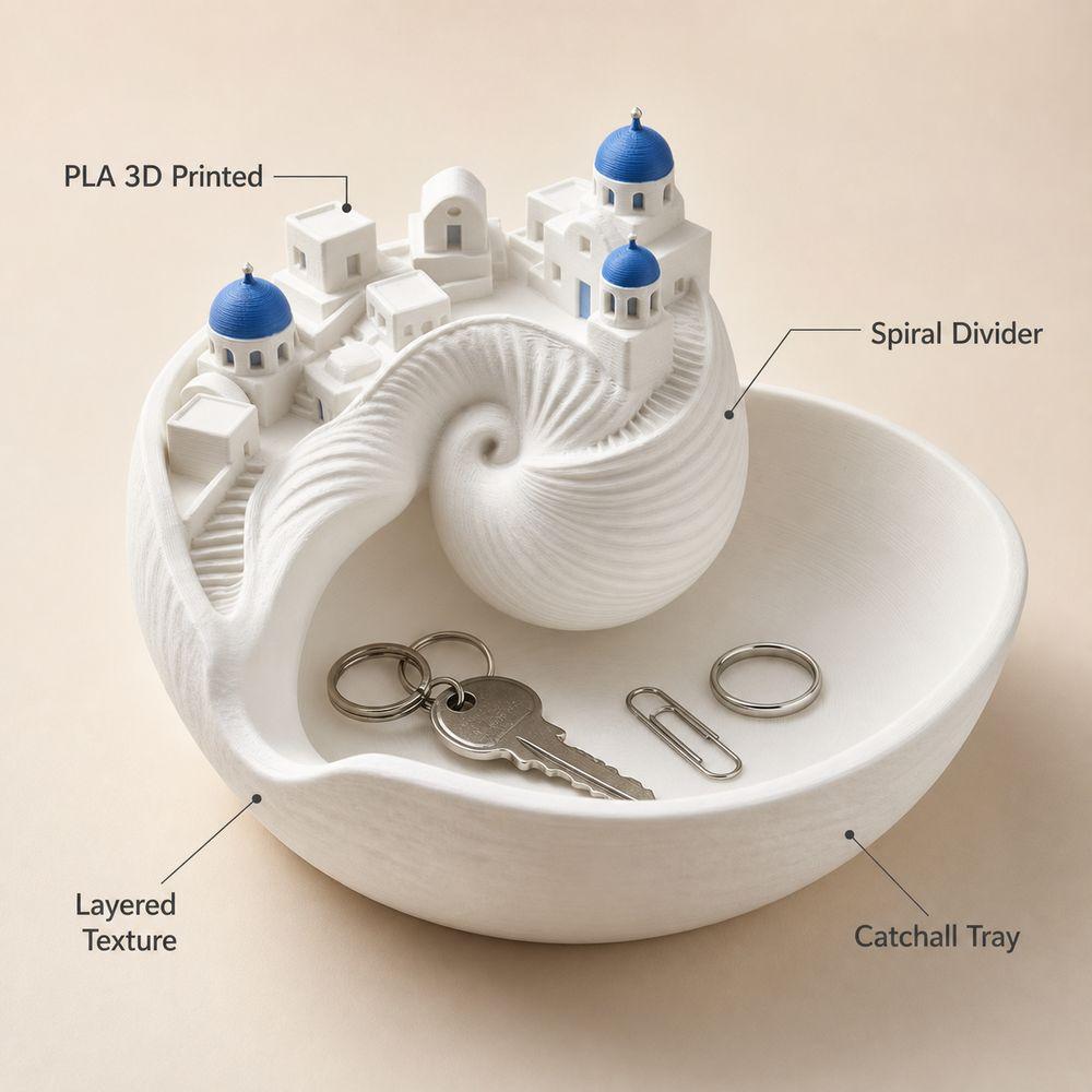 Spiral Divider Conch Shell Storage Box Conch Shell Shape Shell Key Bowl New Catchall Bowl