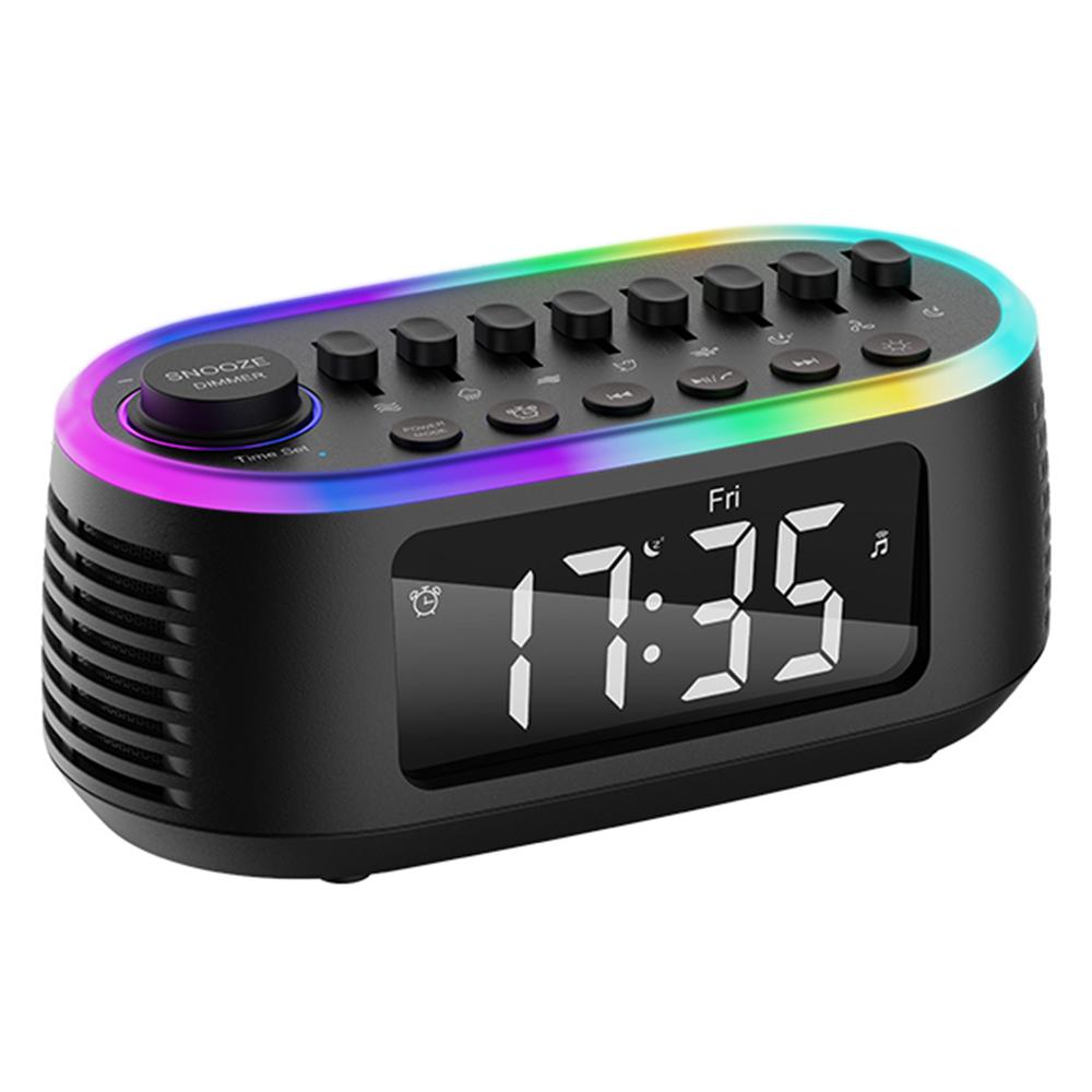 

CYBORIS T13 Natural Sounds White Noise Alarm Clock Bluetooth-compatible Speaker with Ambient Light Black