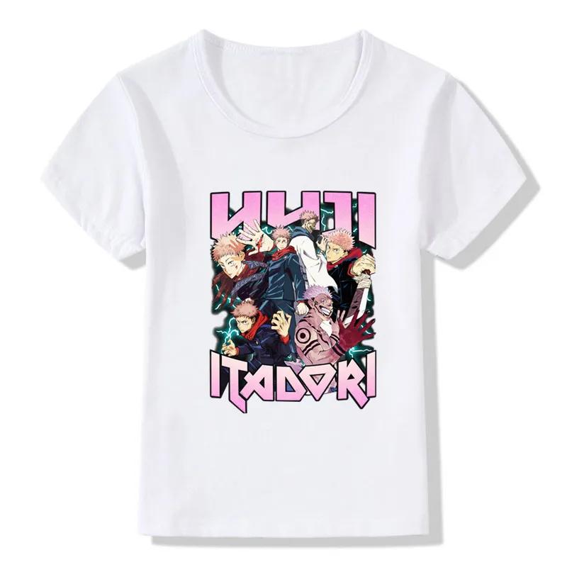 Children's Anime Jujutsu Kaisen Cartoon Print Fun Boys' T-Shirt Summer Short Sleeve Shirt Children's Top