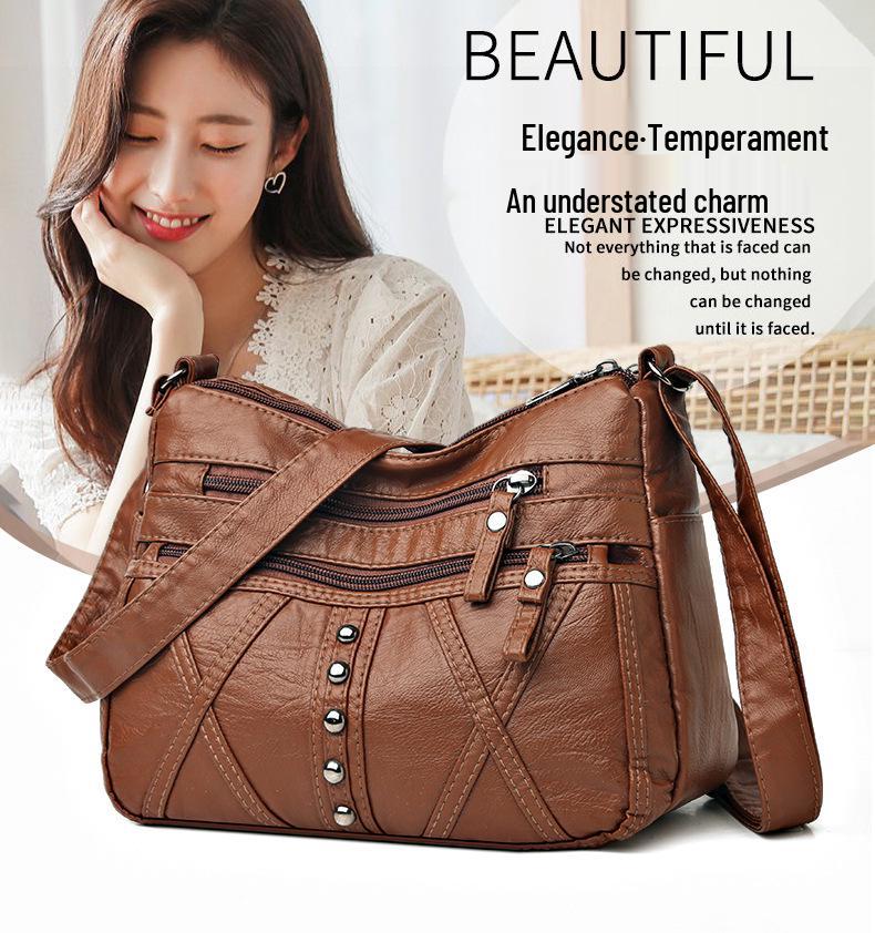 Elegante Retro Leder Crossbody Wickeltasche - Leicht, Stilvolles Europäisches & Amerikanisches Design