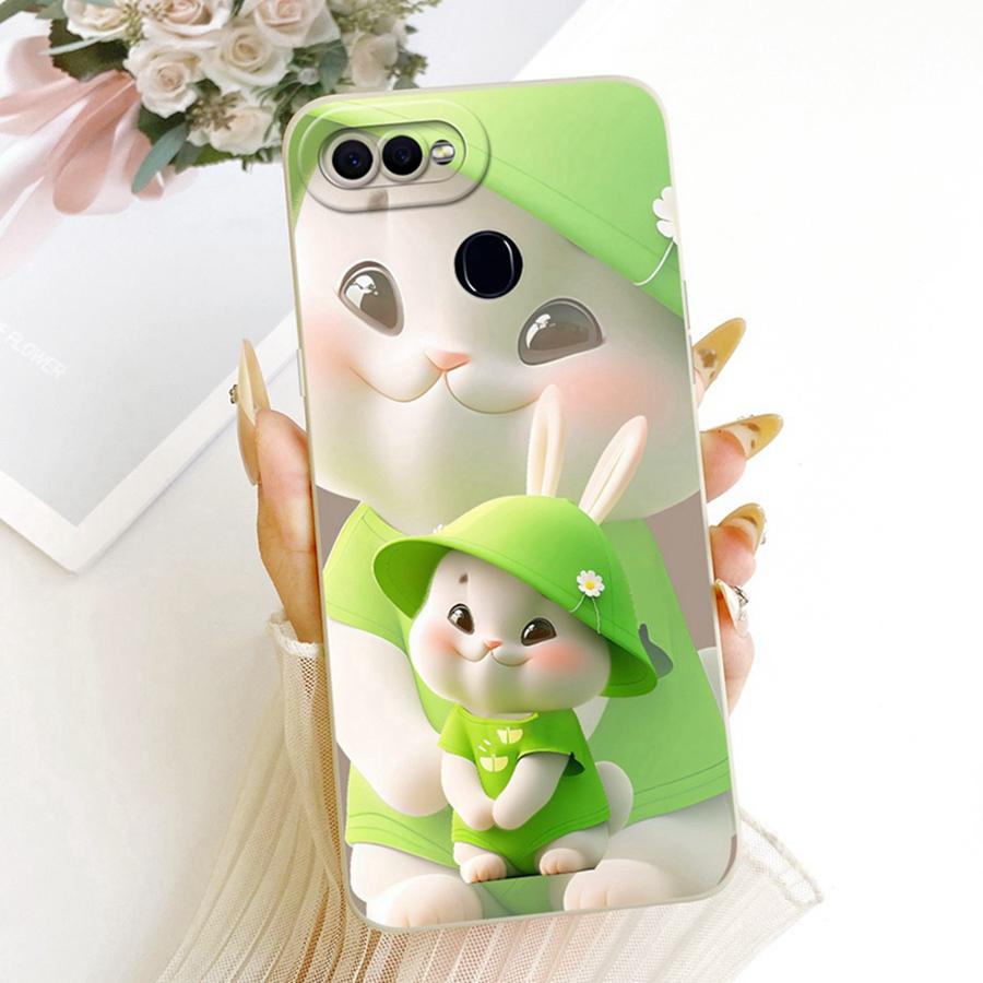 For OPPO F9 F 9 Pro Case Cute Rabbit Painted Soft Back Cover for OPPOF9 F 9 Cases CPH1823 CPH1881 Silicone Bumper Shell