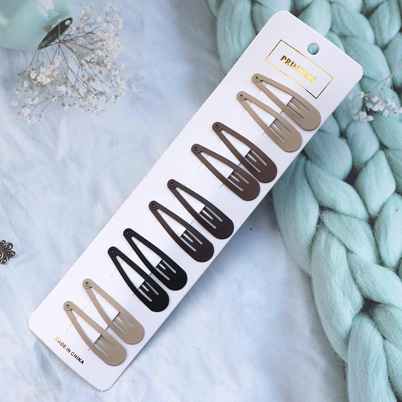 European and American Coffee Color Metal Bobby Pins Hair Clips Set