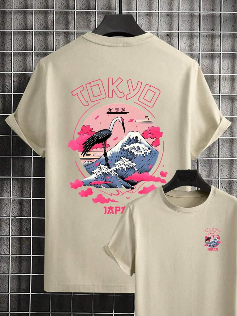 Tokyo Men Cotton T-shirt Luxury Brand Fashion Big Size Top Casual Short Sleeve Streetwear Classic Print New Arrival Tee S-4XL