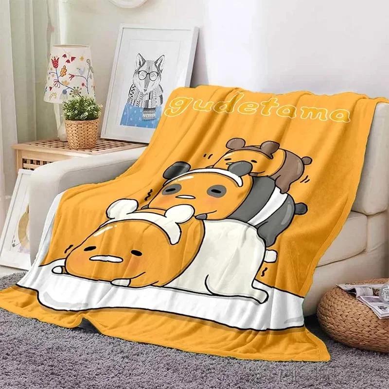 

Kawaii Sanrio Gudetama Printed Blanket for Home Travel Soft and Comfortable Blanket for Adults and Children Cartoon Warm Blanket Flannel 70x100cm