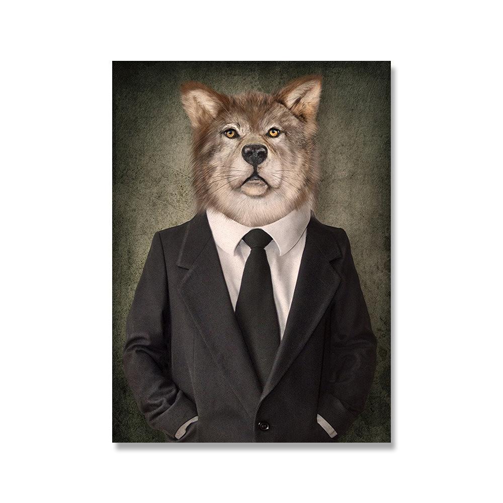 

Картина на холсте с изображением животных, головы льва и собаки, постеры, принты, настенные картины, современный декор для семейной гостиной, настенная картина, роскошный декор 30x40cm No Framed