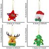 New Christmas Ornament Set Cartoon Plush Christmas Ornaments Reindeer/Snowman/Christmas Tree/Santa Claus/Five-pointed Star Designs