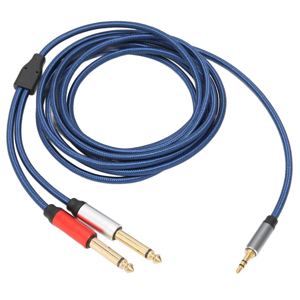 Cabo Estéreo Macho 3,5mm para Duplo Mono Macho 6,35mm o Cabo Nylon Liga de Alumínio Cabo Divisor 5m