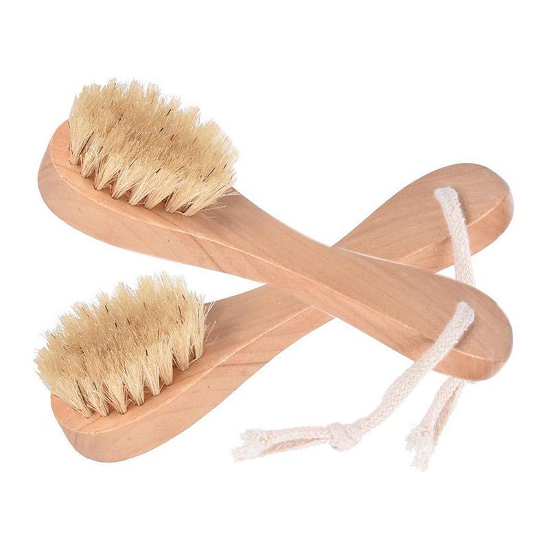 Brosse pour la peau Brosse pour le visage en bois Manche en bois Brosse pour le visage Manche en bois Brosse pour le visage Outil Brosse pour la peau Nettoyage exfoliant Brosse pour la peau Brosse pour le visage