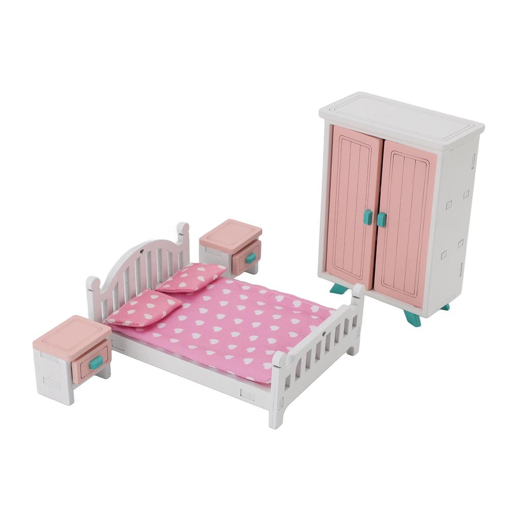 Children Simulation Miniature Dollhouse Bedroom Scene Small Furniture Home Role Playing Educational 