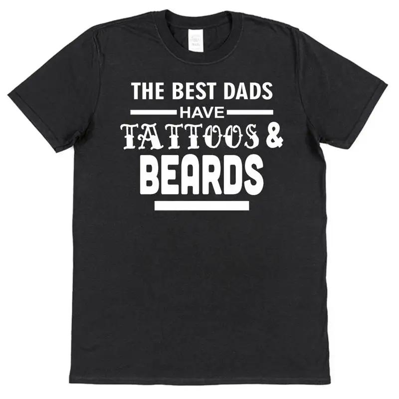 

Best Dads Have Tattoos Beards Bearded Dad T Shirt Inked Father S Day Present S разноцветный