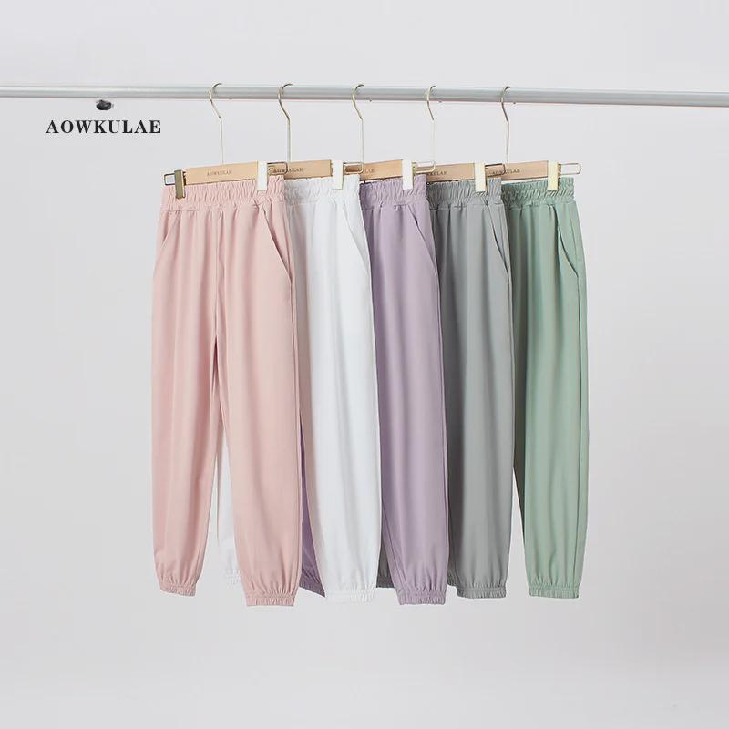 Korean Kids' Summer Sports Trousers: Quick-Dry, Breathable, Ice Silk Anti-Mosquito Pants for Girls