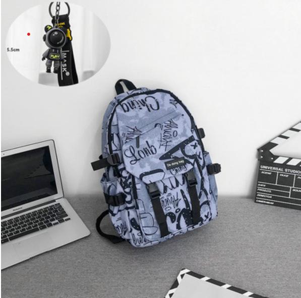 Schulrucksack trendige Marke Rucksack Herren Ins trendig cool große Kapazität Graffiti Rucksack Schüler Pendler Schulrucksack College-Studenten Reise Rucksack