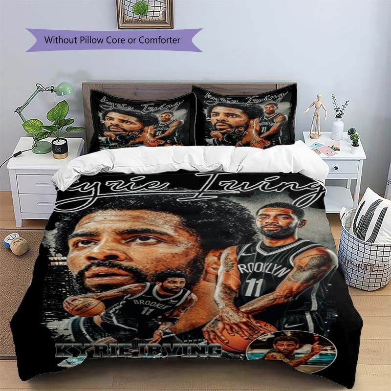 Kyrie Irving Basketball Star Player Print 3‑Pieces Duvet Cover Set Sports Bedding Without Pillow Core or Comforter