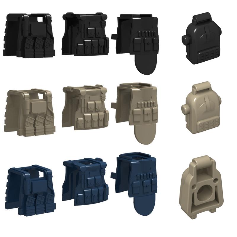 MOC 10PCS War Germany Military Equipment Tactical Soldier Vest Building Blocks Bricks Compatible Figuress Toys Children Gifts