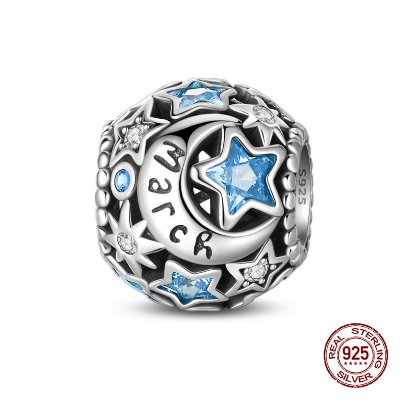 New In 12 Birthstones Beautiful Charms Beads Fits 3Mm Original Bracelet Copper Women Necklace Diy Charms Fine Jewelry Gifts