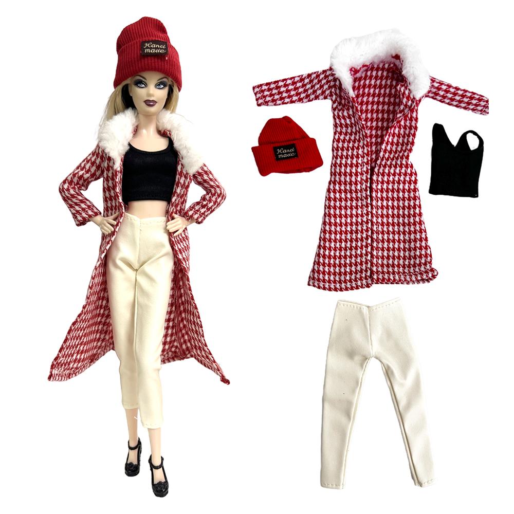 1 Set Fashion 11.5 Inch Doll Dress Coat Trouser Bag Hat Elegant Skirt Daily Party 29cm Doll Clothes 1/6 Doll Accessories Toy JJ