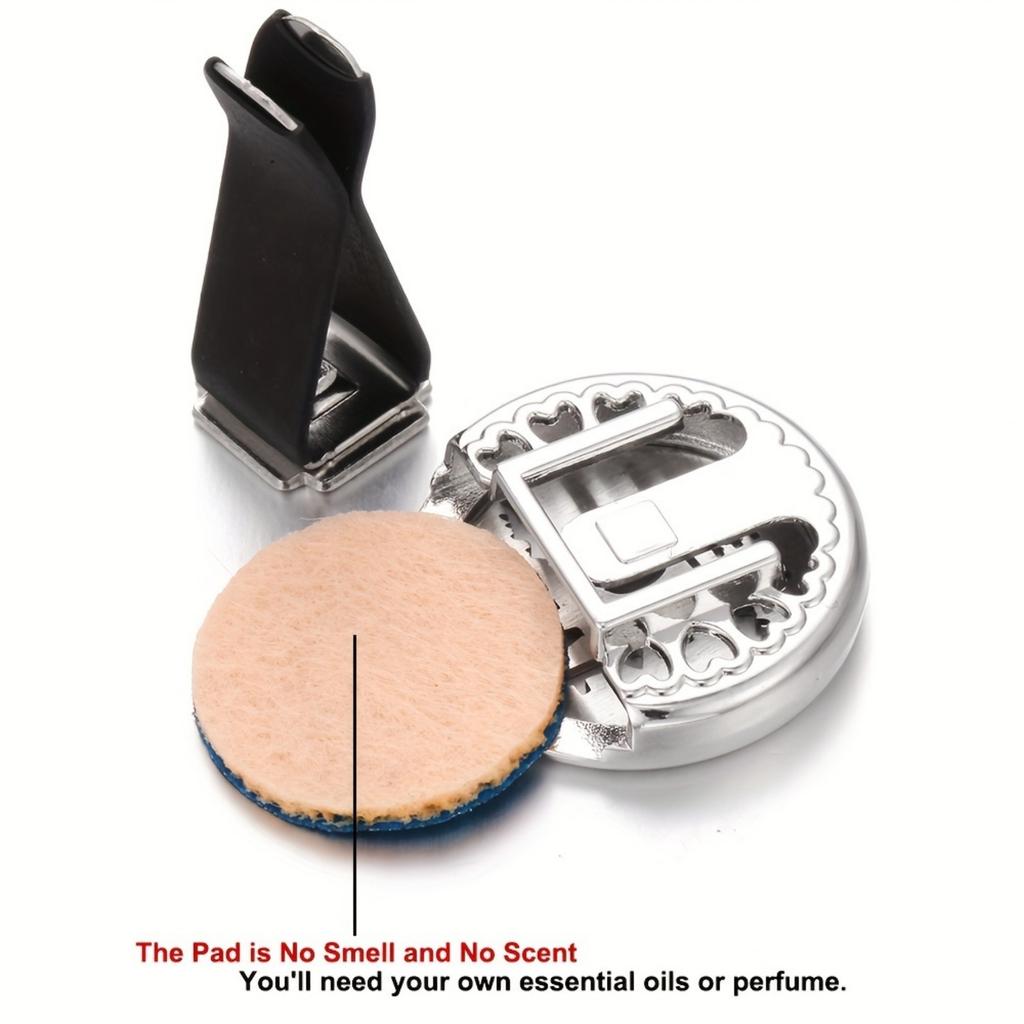 1pc Car Aromatherapy Diffuser Locket Car Clip Perfume Essential Oil Diffuser Car Vent Clip Air Freshener Purifier With 10pcs Mixed Pads