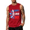 Men's Sleeveless Casual Tank Top with Labor Day Graphic Print Lightweight Summer Muscle Shirt for Outdoor Activities