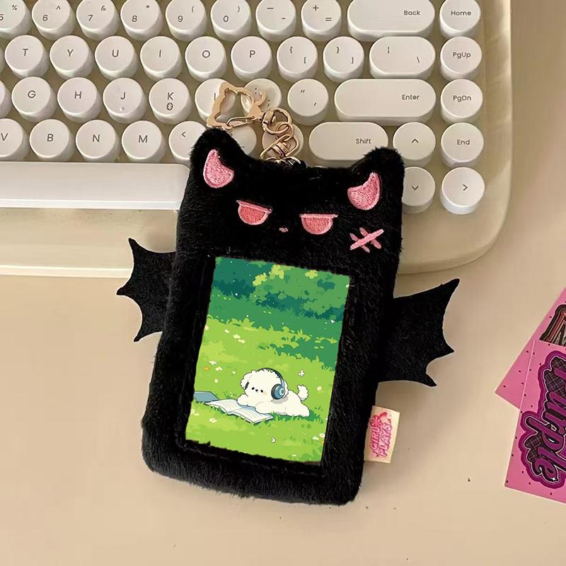 [TG835]1Pcs Students Idols Photos Protective Cover Cartoon Devil Plush Photocard Case Photo ID Credit Band Card Holder Card Case