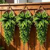 Real Touch Artificial Persian Fern Leafs Plastic Artificial Fern Hanging Plant  Outdoor Garden