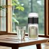 Tee-Ei-Flasche aus Glas, doppelschichtige Isolierung, tragbarer Reise-Teekocher mit Filter, 300 ml, auslaufsicherer Trinkbecher für Aktivitäten im Homeoffice und im Freien