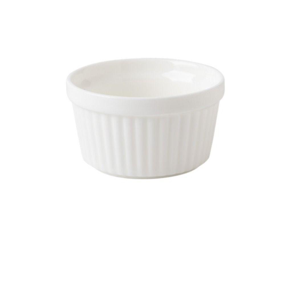 4Pcs Colorful Souffle Cups Oven Safe Fluted Porcelain Bowls Creme Brulee Dishes  Desserts