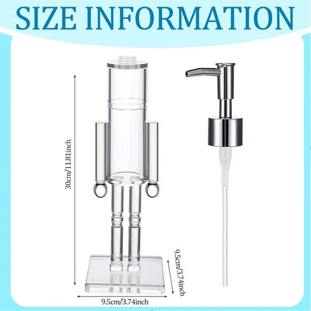 Soap Holder Nutcracker Hand Soap Dispenser Refillable Toner Pump Christmas Clear Shower Gel Bottle for Bathroom Kitchen Hotel