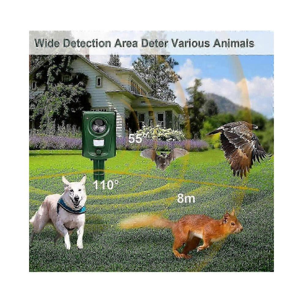 Fox Deterrent Cat Repellent Ultrasonic Cat Scarers for Gardens Bird Deterrent Dog Animal Repeller Battery Operated Waterproof Adjustable Sensitivity M