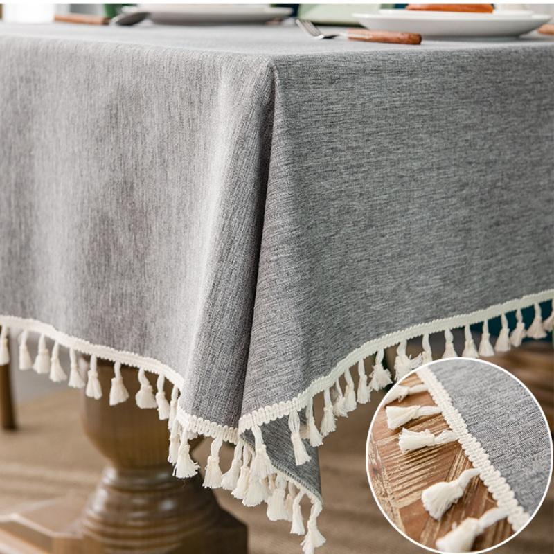 Rectangle Tablecloth Cotton Linen Square Waterproof Table Cloth Oil-Proof Table Cover For Home Kitchen Garden Restaurant Decor