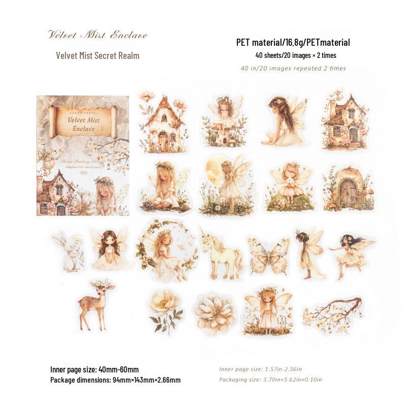 Elf Fantasy Watercolor Stickers: Sugar Poem Scenery Pack for Journals & DIY