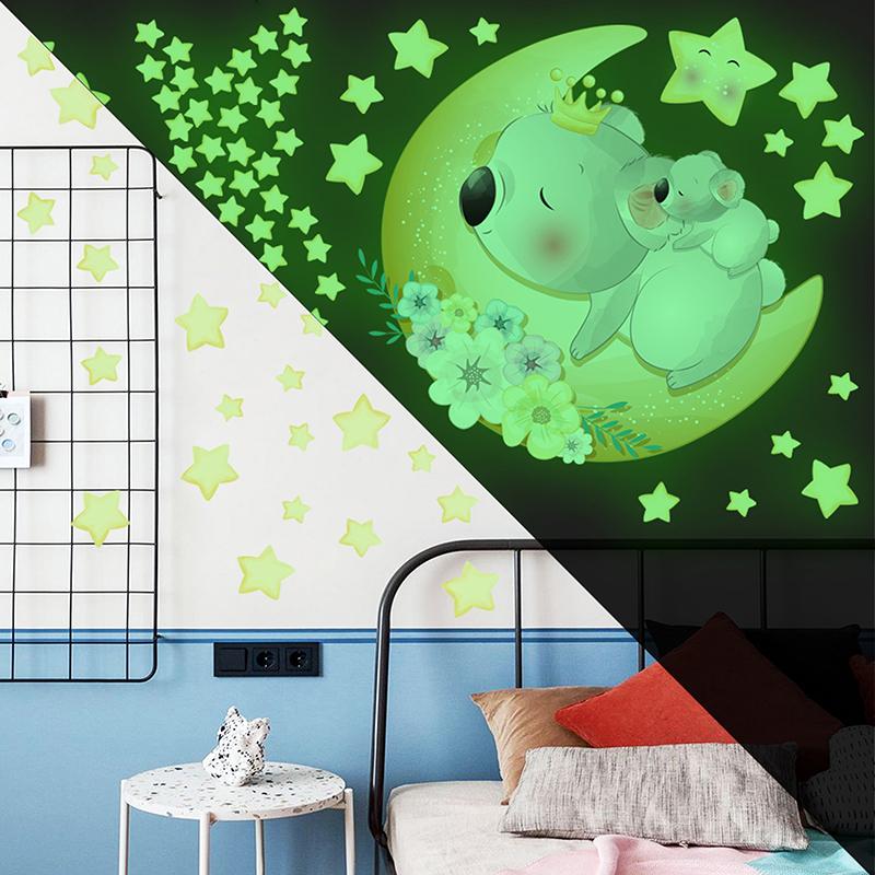 Night -Ray Animal Star Wall Sticker Background Wall Decoration Diy Fluorescent Stickers