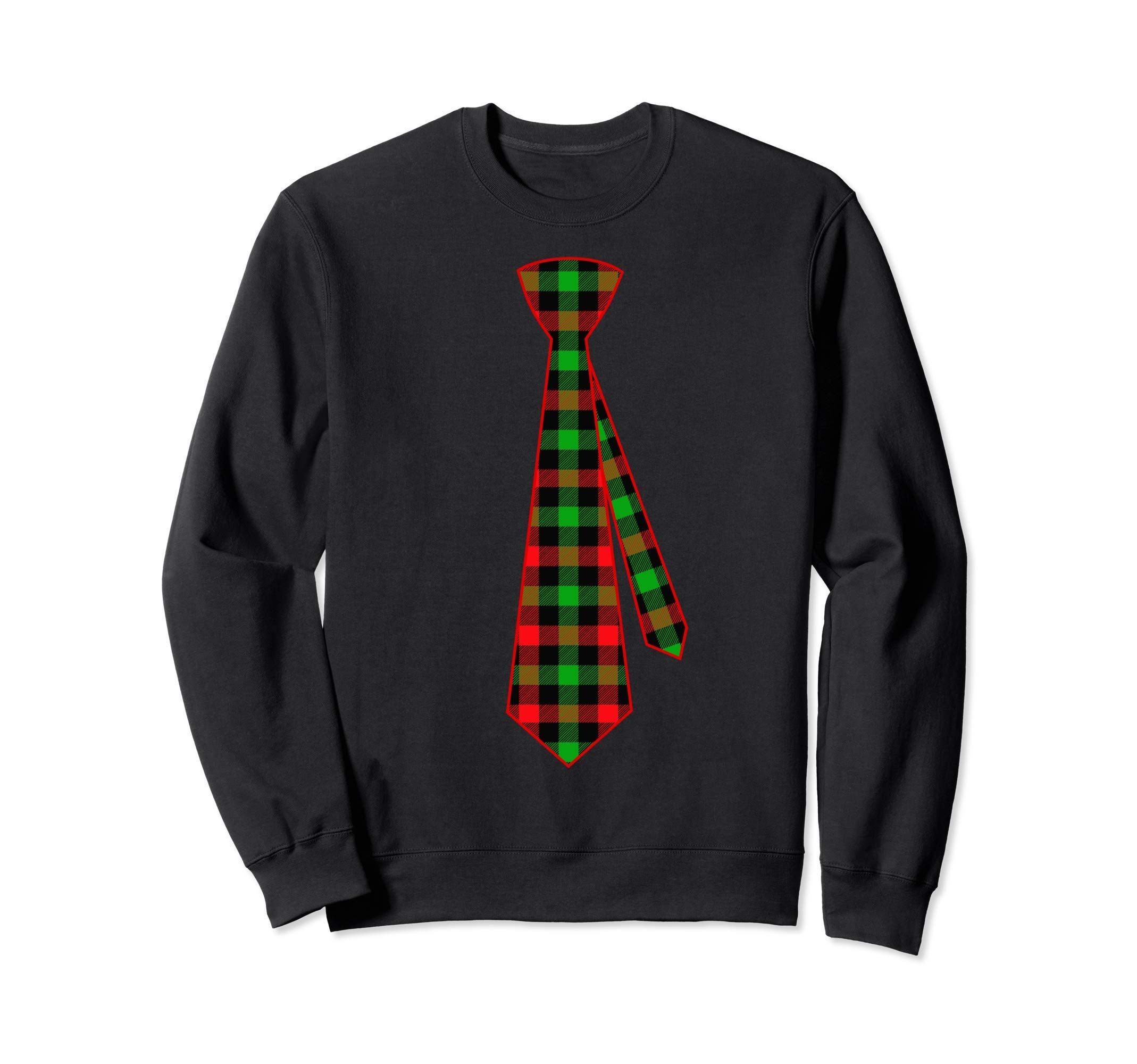 Christmas Tie Tie - Men s Christmas Red Buffalo Check Tie Sweatshirt
