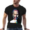 Steve Jobs Portrait Steve Jobs Painting Tshirt Holiday Casual Short Sleeve Top