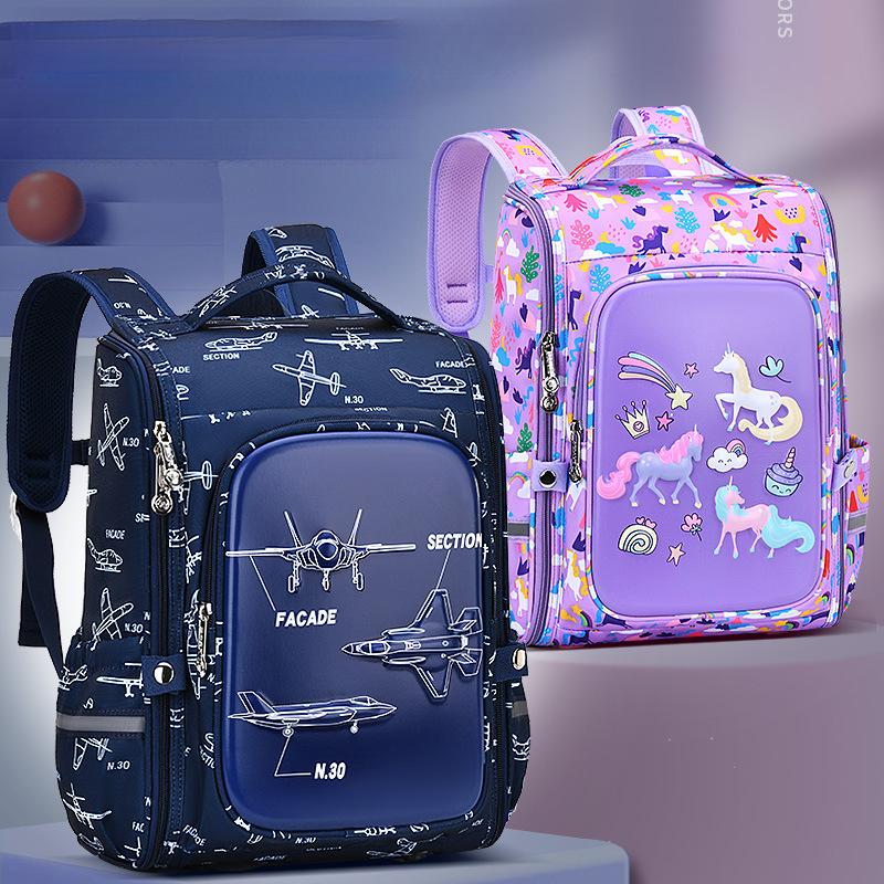 NewCartoon School Bag for Primary School Students, Boys' Integrated Large Capacity Children's Bag