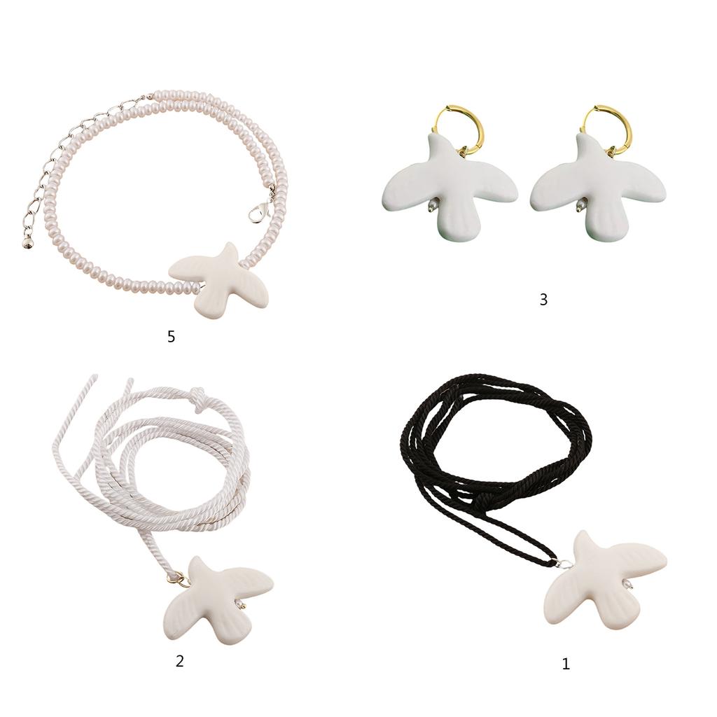 White Dove Necklace Women Jewelry Present Beads Necklace Perfect for Work School Various Occasions Enhancing Any Outfit