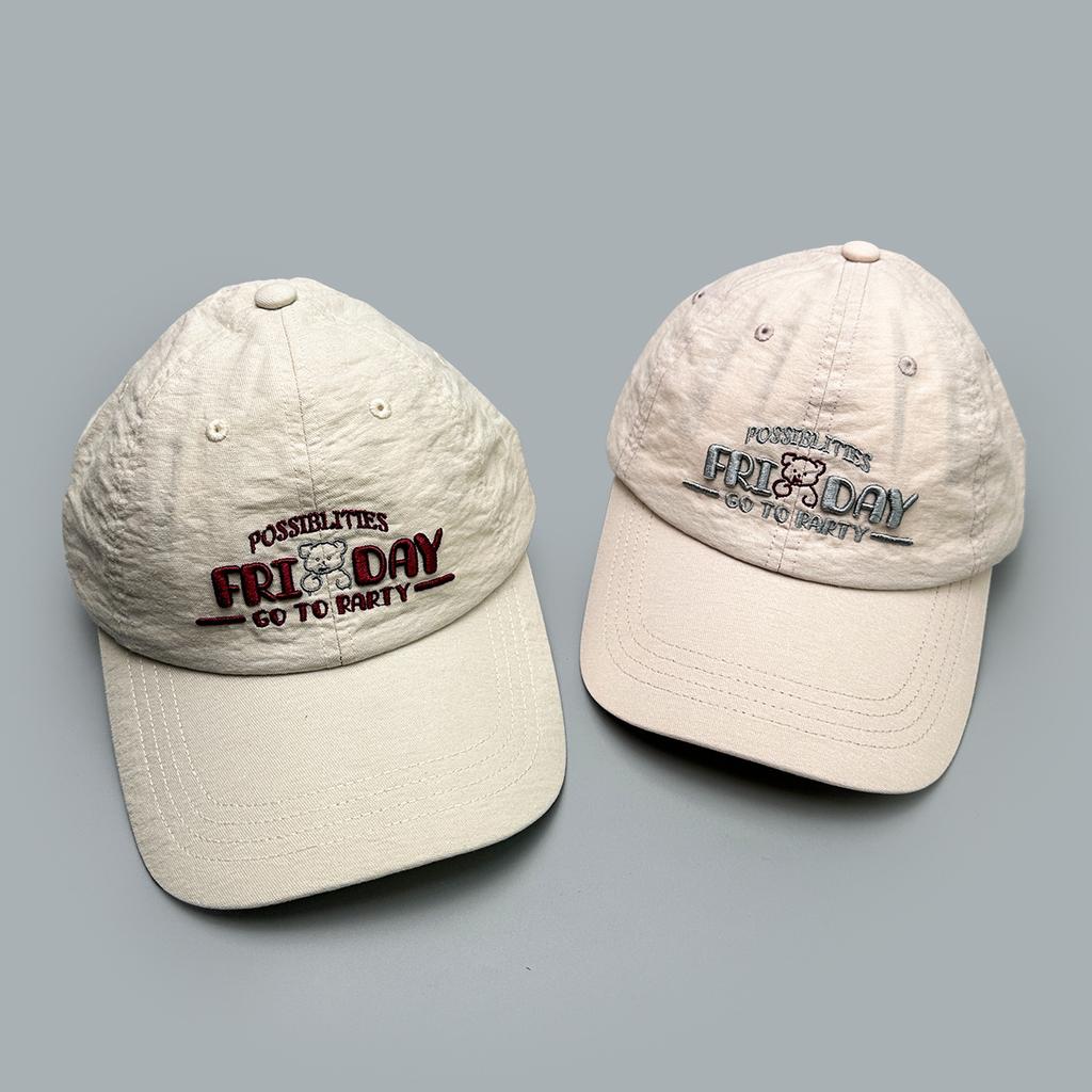 Spring And Summer Cute Bear Letter Embroidery Baseball Cap Men'S And Women'S Sunshade Cartoon Casual Cap